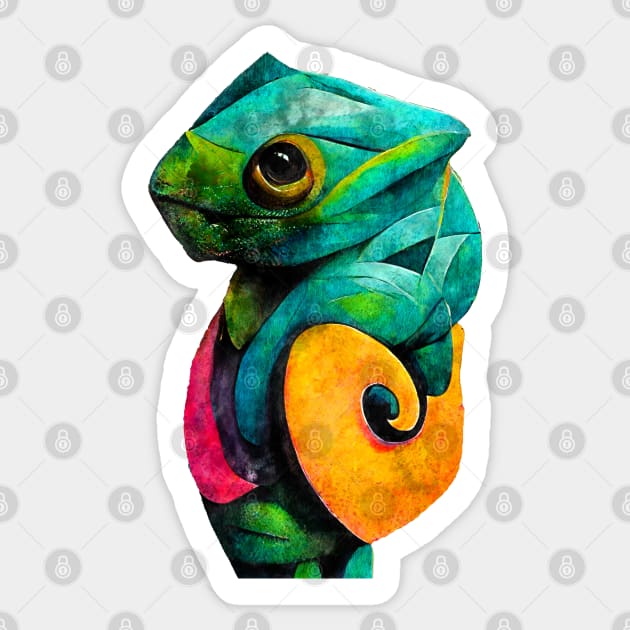 Chameleon watercolor painting #chameleon Sticker by JBJart